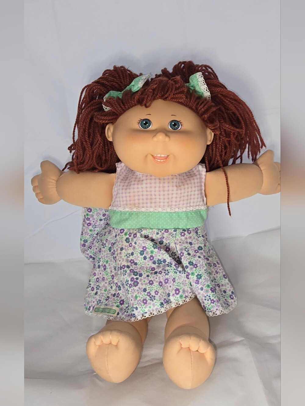 Cabbage Patch Redhead Rag Doll - Floral Dress (Red Hair, Green Accents)